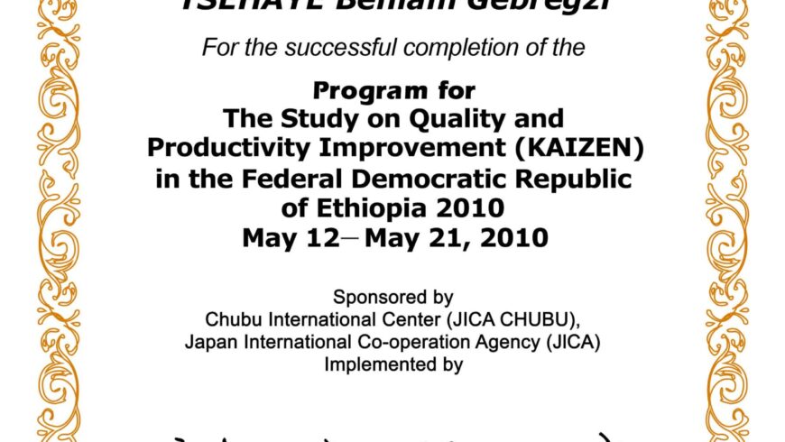 Zenith Gebs Eshet Earns Kaizen Certification: A Testament to Continuous Improvement
